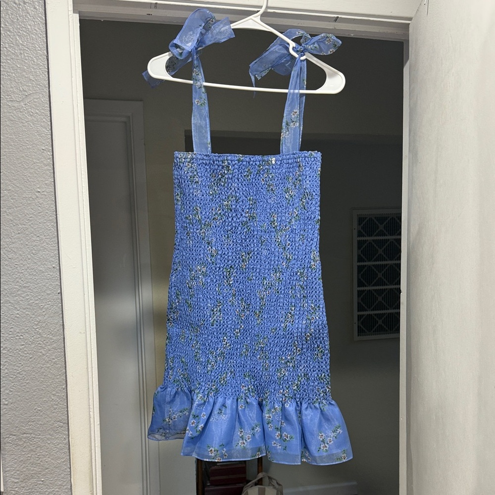 Amanda Uprichard Blue Textured Floral Garment